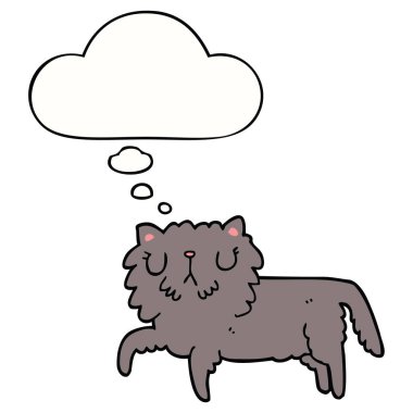 karikatür kedi ve düşünce balonu