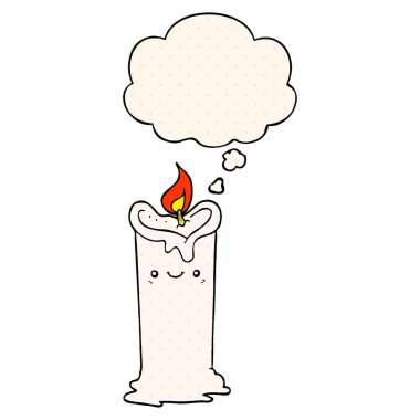 çizgi film mum ve çizgi roman tarzında düşünce balonu