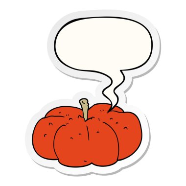karikatür kabak ve konuşma balonu etiket