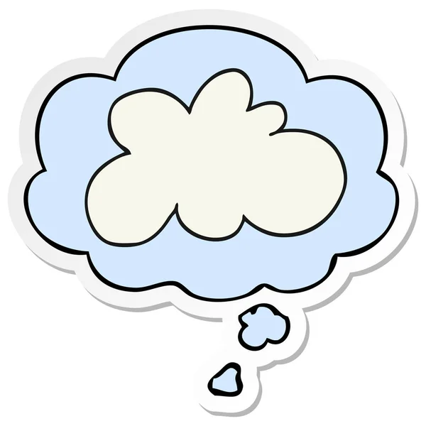 Symbole nuage décoratif dessin animé et bulle de pensée comme une impression — Image vectorielle