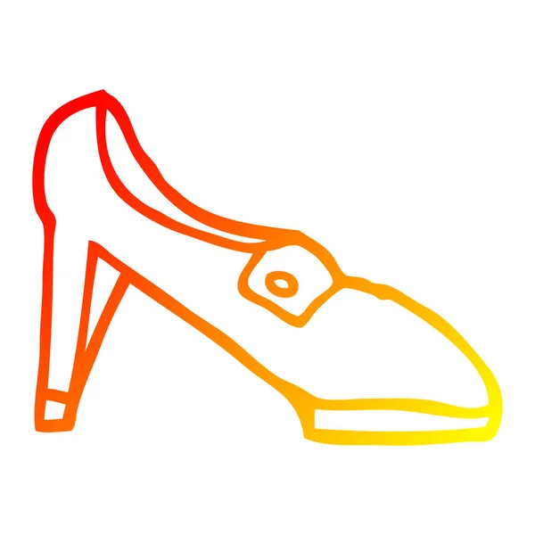Chaud dégradé ligne dessin dessin dessin dessin animé chaussure — Image vectorielle