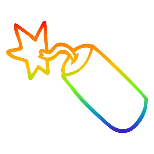 Arco-íris linha gradiente desenho cartoon dinamite —  Vetores de Stock