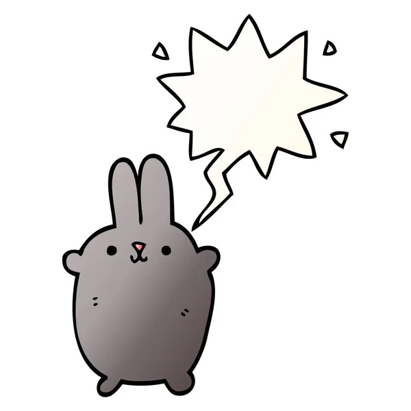 Cartoon-Kaninchen und Sprechblase im sanften Gradientenstil — Stockvektor