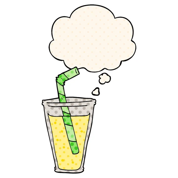Κινούμενα σχέδια ποτό και φούσκα σκέψης σε στυλ κόμικ — Διανυσματικό Αρχείο