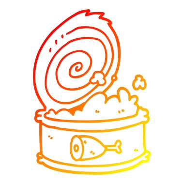 sıcak degrade çizgi çizim karikatür konserve gıda