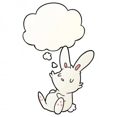 karikatür tavşan uyku ve pürüzsüz degrade st kabarcık düşündüm