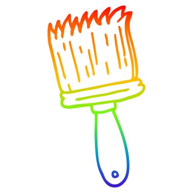 gökkuşağı gradyan çizgi çizim karikatür boya fırçası