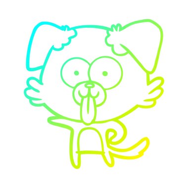 dil dışarı yapışmasını ile soğuk degrade çizgi çizim karikatür köpek