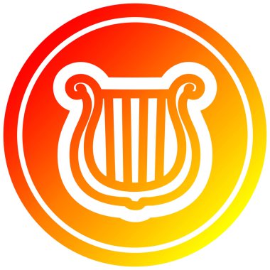 sıcak degrade spektrumda müzik aleti arp dairesel