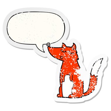 karikatür kurt ve konuşma balonu sıkıntılı etiket