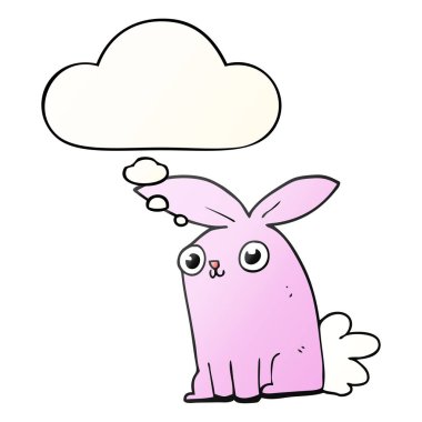 çizgi film tavşan tavşan ve pürüzsüz degrade tarzında kabarcık düşünce