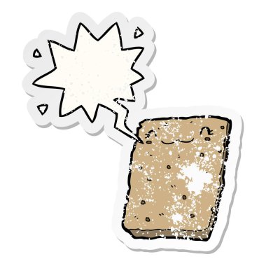 karikatür bisküvi ve konuşma balonu sıkıntılı etiket