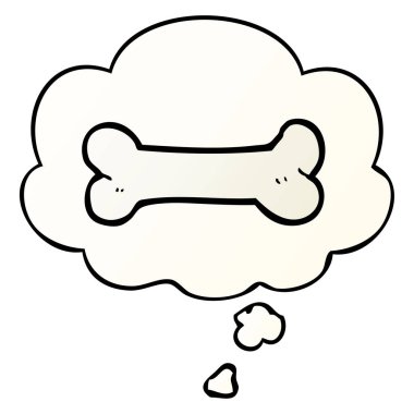 çizgi film kemik ve pürüzsüz degrade tarzında düşünce balonu