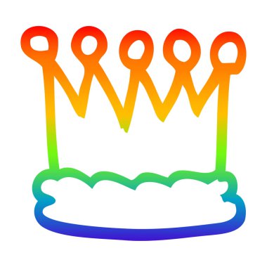 gökkuşağı gradyan çizgi çizim karikatür taç