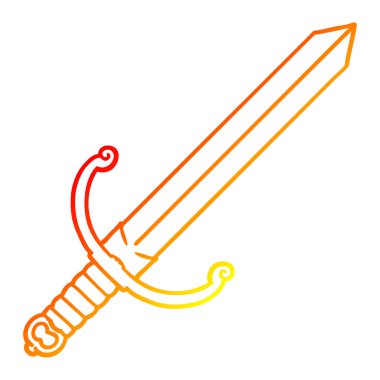 sıcak degrade çizgi çizim karikatür kılıç