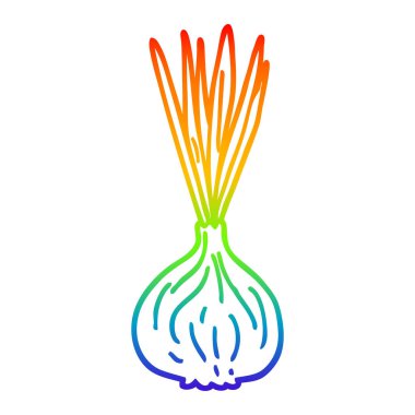 gökkuşağı degrade çizgi çizim karikatür soğan filizlenme