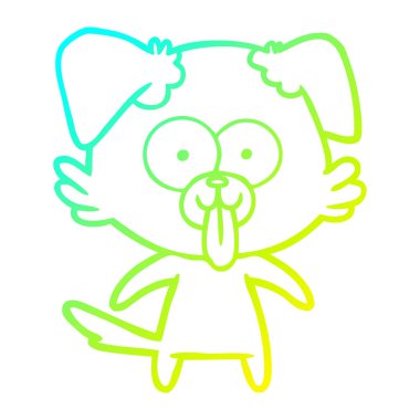 dil dışarı yapışmasını ile soğuk degrade çizgi çizim karikatür köpek