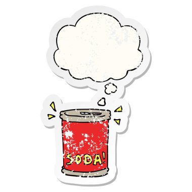 karikatür soda olabilir ve sıkıntılı bir yıpranmış etiket olarak kabarcık düşündüm