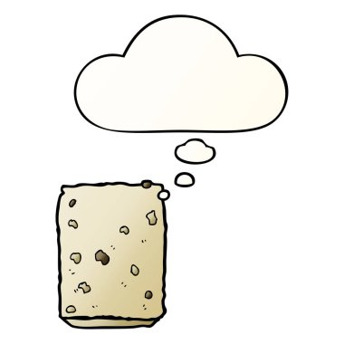 karikatür bisküvi ve pürüzsüz degrade tarzında düşünce balonu
