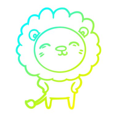 soğuk degrade çizgi çizim karikatür aslan