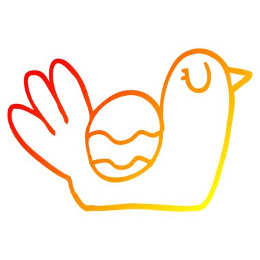 sıcak degrade çizgi çizim karikatür yuvalama kuş