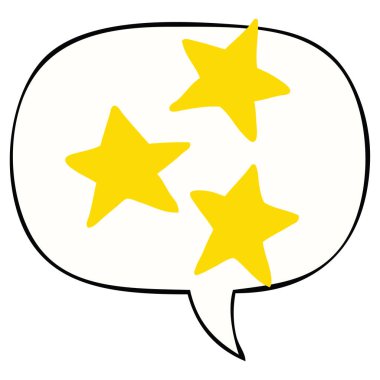 çizgi film yıldızları ve konuşma balonu