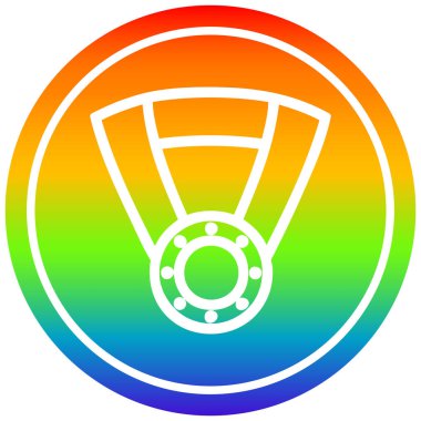 gökkuşağı spektrumlu madalya ödülü dairesel