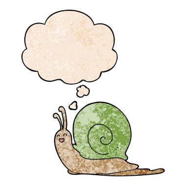 grunge doku desen tarzı karikatür salyangoz ve düşünce balonu