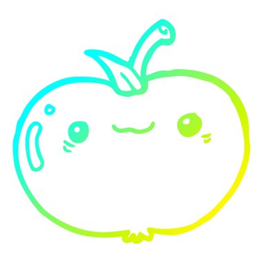 soğuk degrade çizgi çizim karikatür elma