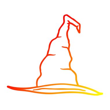 sıcak degrade çizgi çizim karikatür cadı şapka