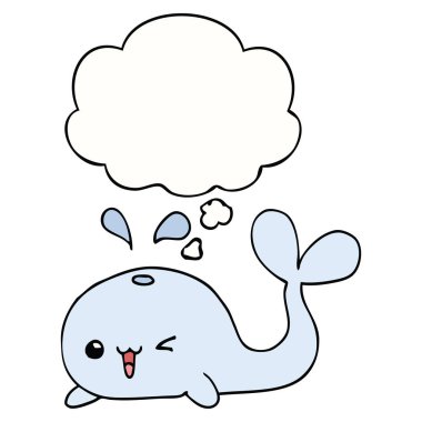 karikatür balina ve düşünce kabarcık