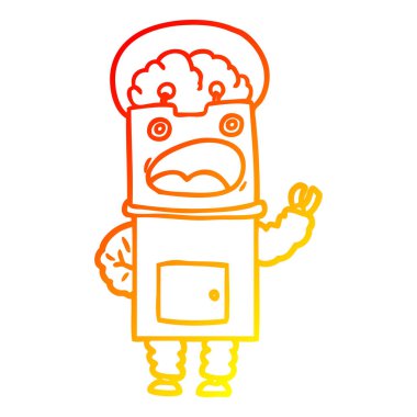 sıcak degrade çizgi çizim karikatür robot