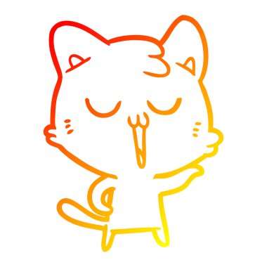 sıcak degrade çizgi çizim karikatür kedi şarkı