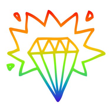 gökkuşağı gradyan çizgi çizim karikatür dövme elmas