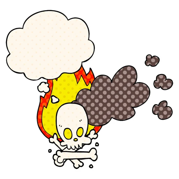 çizgi roman st çizgi film ürkütücü yanan kemikler ve düşünce balonu