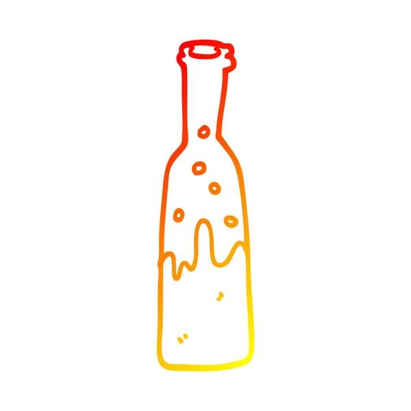 Línea de gradiente caliente dibujo botella de dibujos animados de pop — Vector de stock