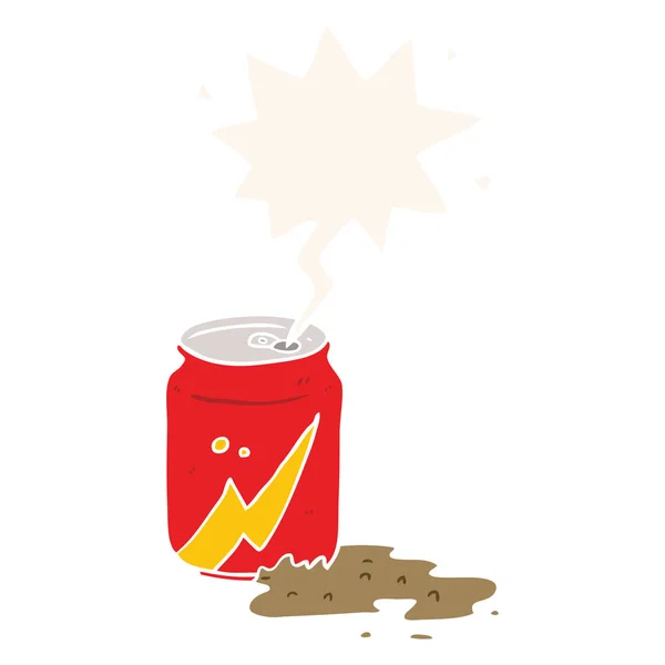 レトロなスタイルでソーダとスピーチバブルの漫画缶 — ストックベクタ