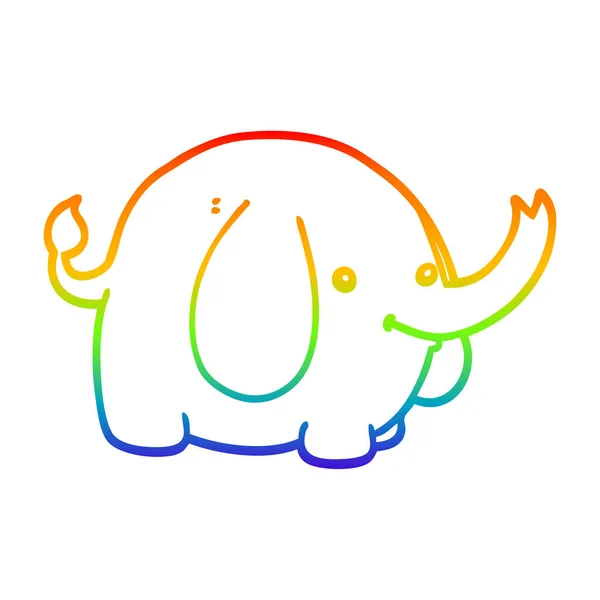 इंद्रधनुष्य ग्रेडिएंट ओळ रेखा रेखा कार्टून हत्ती — स्टॉक व्हेक्टर