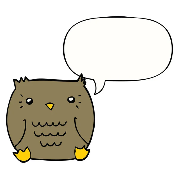 Cartoon owl and speech bubble — Stock Vector