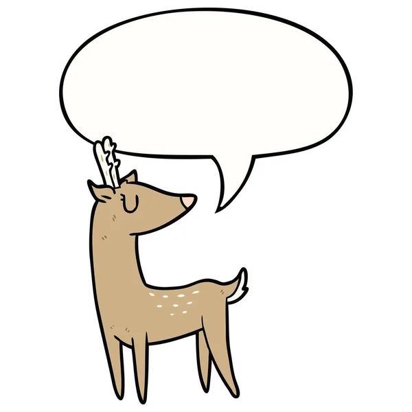 Cerf de bande dessinée et bulle de parole — Image vectorielle