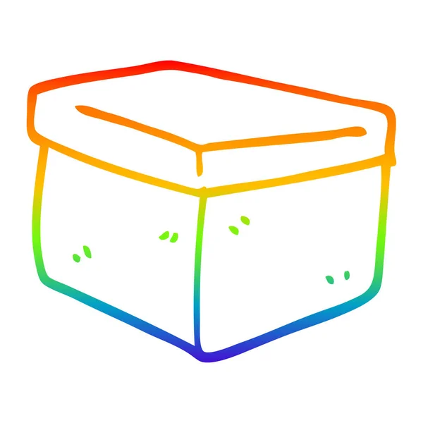 Rainbow gradient linje ritning Cartoon Office arkivering Box — Stock vektor