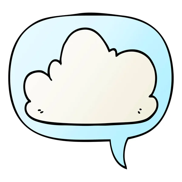 Nube de dibujos animados y burbuja del habla en estilo gradiente suave — Vector de stock