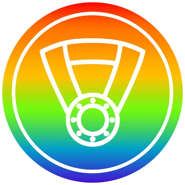 gökkuşağı spektrumlu madalya ödülü dairesel