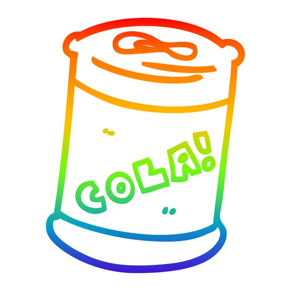 Linha gradiente arco-íris desenho desenhos animados bebidas efervescentes pode — Vetor de Stock