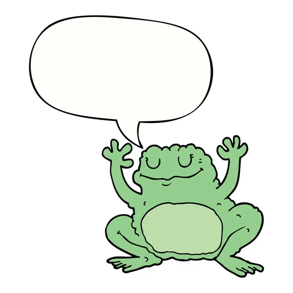 Cartoon frog and speech bubble — Stock Vector