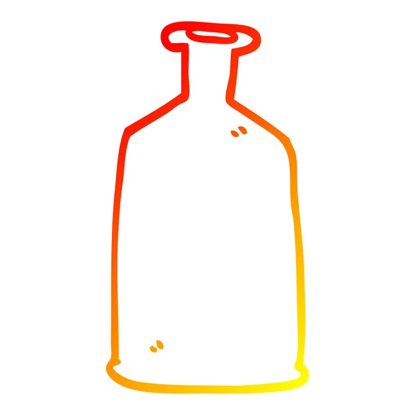 Línea de gradiente caliente dibujo de dibujos animados botella de vidrio transparente — Archivo Imágenes Vectoriales