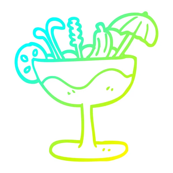 Linha gradiente frio desenho cartoon cocktail — Vetor de Stock