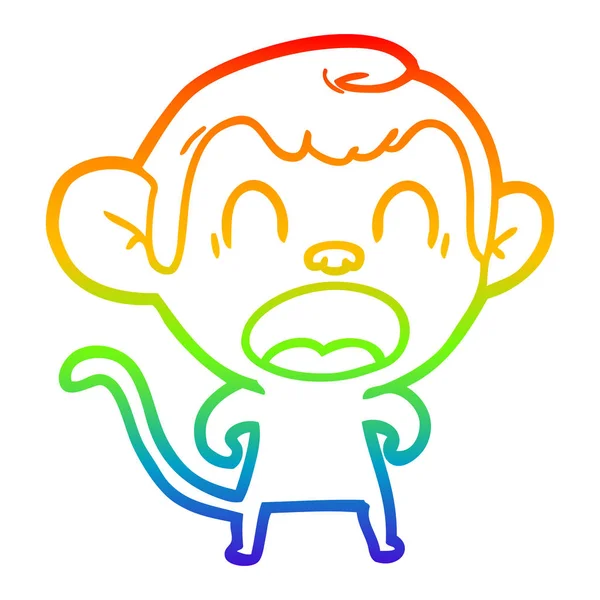 漫画の猿を叫ぶ虹のグラデーションライン描画 — ストックベクタ