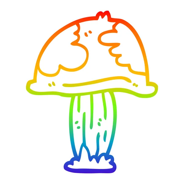 虹のグラデーションライン描画漫画有毒ヒキガエルツール — ストックベクタ