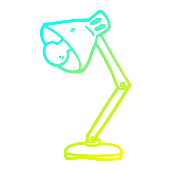 Froid dégradé ligne dessin dessin dessin animé angle lampe de bureau — Image vectorielle